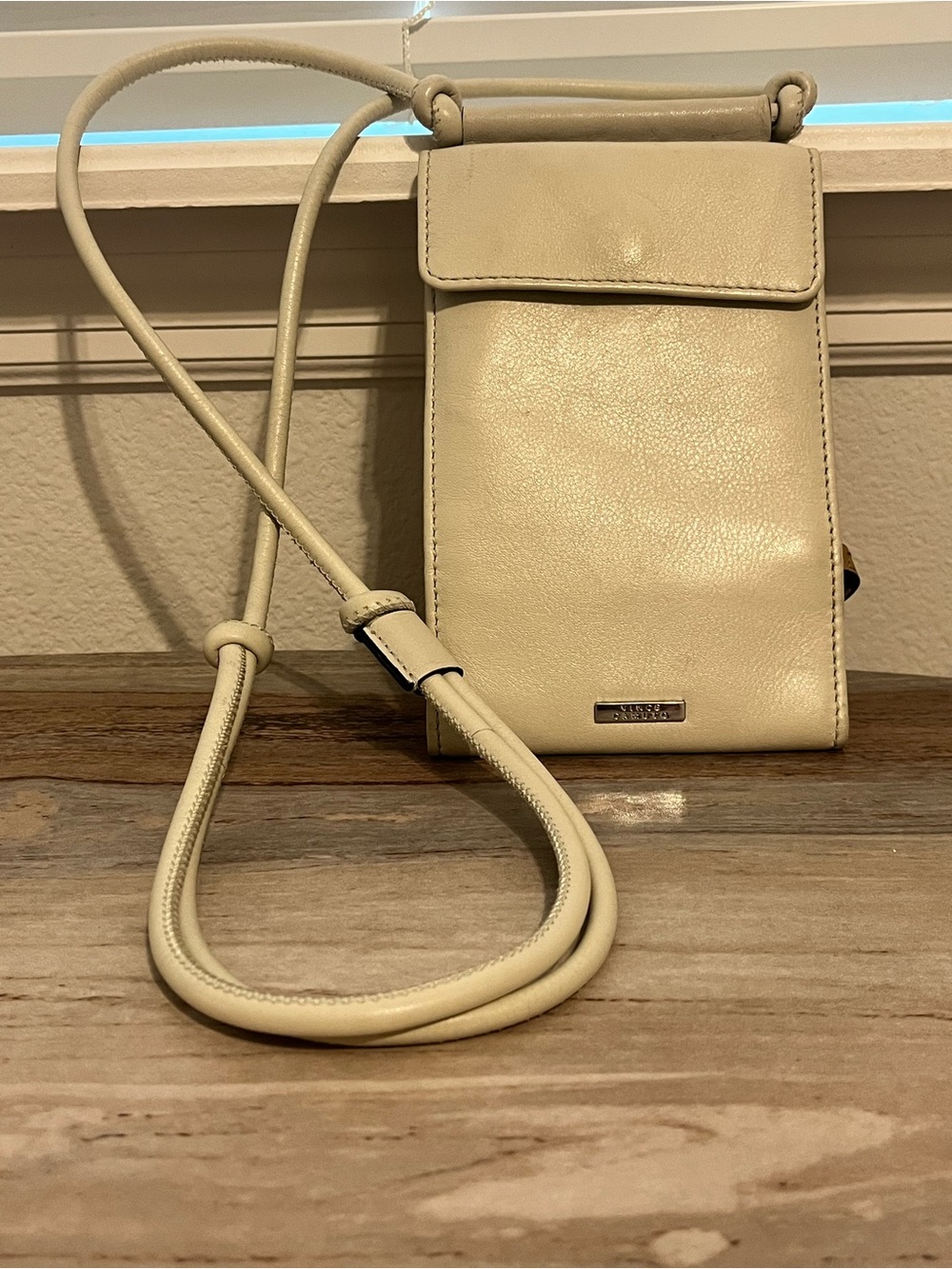 Vince Camuto Slim Crossbody Bag in Cream
